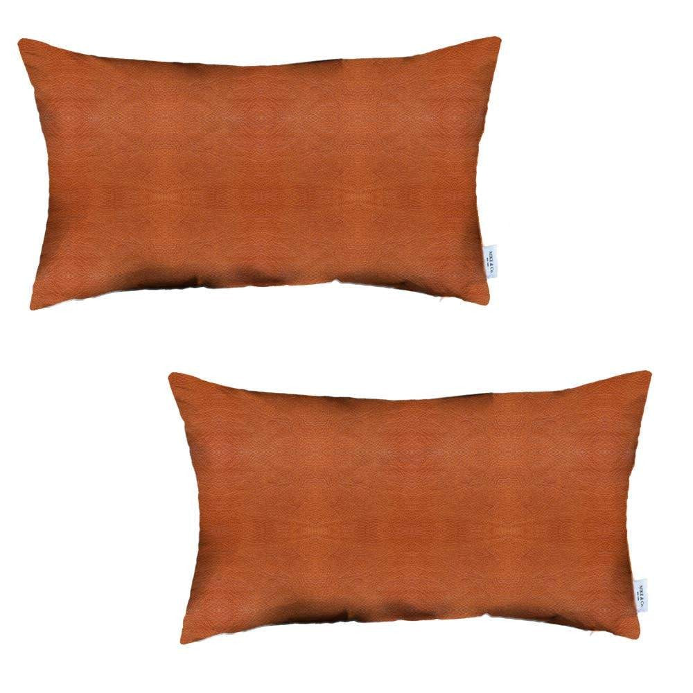 Decorative Vegan Faux Leather Throw Pillows Set of 4 - On Sale